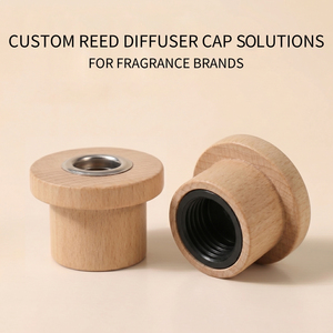 Vietnam WeWood Custom T-Shaped Wooden <b>Diffuser</b> Cap Beech Timber <b>Bottle</b> Plug Aroma Closure Brand Upgrades OEM ODM - Product Image 1
