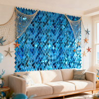 Vente flash : Panneau mural en sequins brillants en forme d'éventail 4D, décorations de fête d'anniversaire, toile de fond pour mariage et événements