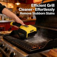 Brosse de nettoyage pour barbecue électrique en acier inoxydable 304, batterie intégrée 3000 mAh, lumière LED, multifonctionnelle, compacte et portable