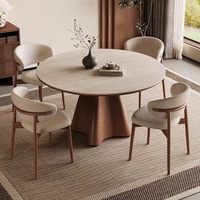 Ensemble de table et chaises de salle à manger rondes pivotantes en marbre et bois massif, design moderne et luxueux, 4, 6 ou 8 places, pour cuisine, salle à manger, meubles de maison