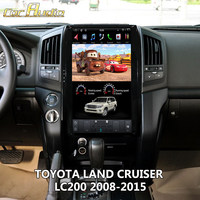 Lecteur multimédia de voiture à écran tactile vertical de 17 pouces avec cartes gratuites Android 14 TS10 Navigation GPS pour TOYOTA LAND CRUISER LC200 2008-2015