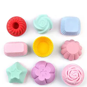 Moldes de bolo antiaderente de cupcake, copos de muffin, copos de silicone, venda imperdível