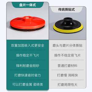 Disque à lamelles Niu Xiang Diamond 10 mm rouge pour meuleuse d'angle, pour le meulage du marbre, du granit et des carreaux - Product Image 1