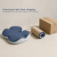 Coussin de chaise de bureau ergonomique en mousse à mémoire de forme 60D en forme de U, pour soulagement du coccyx, amovible, lavable, personnalisable en polyester/coton, vente en gros