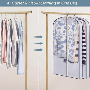 Sacs à vêtements Couvre-vêtements en <span class=keywords><strong>plastique</strong></span> transparent <span class=keywords><strong>pour</strong></span> le rangement des vêtements Protecteur respirant <span class=keywords><strong>pour</strong></span> manteau long veste <span class=keywords><strong>pull</strong></span> - Product Image 2