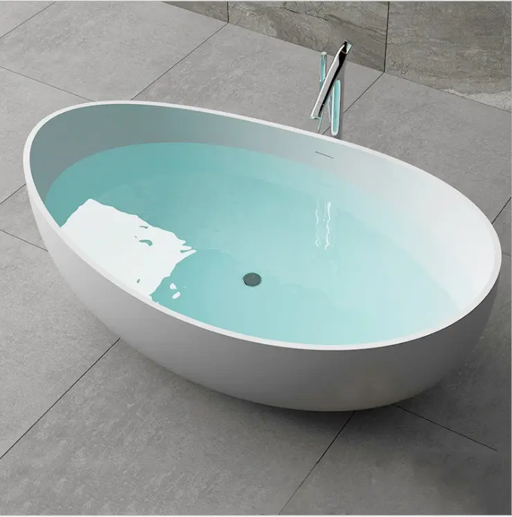 Современная простая Ванна из искусственного камня, ванна с твердой поверхностью на подставке, Высококачественная санитарная посуда, каменная душевая Ванна из смолы