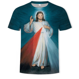 Personnalisable Chrétien Jésus Croix T-Shirt 100% Coton <span class=keywords><strong>Tricot</strong></span>é Vêtements Personnalisé Religieux Foi <span class=keywords><strong>Bible</strong></span> Verset Église Culte - Product Image 2