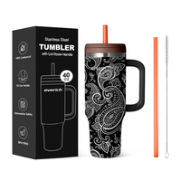 Gobelet isotherme de voyage original Stany Cup 40 oz en acier inoxydable à double paroi avec poignée personnalisée