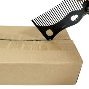 Dagelijkse meisjes dames kam met aangepast logo, metalen stalen multifunctioneel gereedschap, kaart, aangepast ontwerp sleutelhanger, mini-cadeaus - Product Image 3