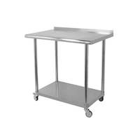 Table de préparation en acier inoxydable de qualité alimentaire à double couche, 120 cm x 60 cm x 100 cm, à bon prix, pour restaurant