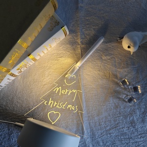 กระดานโน้ตอะคริลิคใสแบบลบได้ ดีไซน์สร้างสรรค์ ไฟ LED RGB ของขวัญวันหยุด ไฟกลางคืน 3 มิติ - Product Image 4