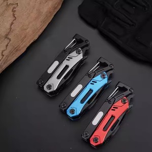 8in1 Stainless Steel <strong>Multitool</strong> with Serrated Jaw <strong>Black</strong> Folding Pocket Pliers Carabiner OEM Customizable Multipurpose Multi Tool - Product Image 5