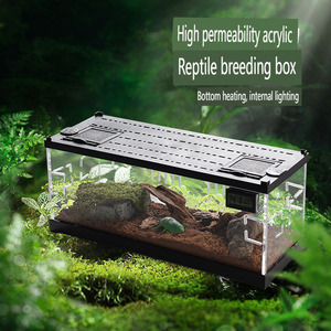 Petite boîte d'alimentation en acrylique pour animaux de compagnie réservoir d'escalade anti-évasion pour ermite et <span class=keywords><strong>hamster</strong></span> éclairage caractéristiques de chauffage en acrylique durable - Product Image 2