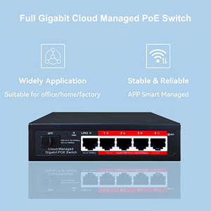 สวิตช์จัดการ<span class=keywords><strong>เว็บ</strong></span>เพจผ่านคลาวด์ อีเธอร์เน็ตสวิตช์ กิกะบิต 4 พอร์ต 10/100/1000Mbps ฮับสวิตช์เครือข่าย - Product Image 6