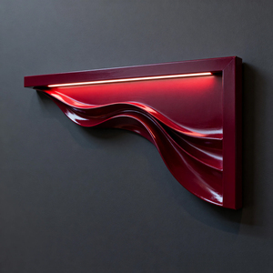 Modern Red <b>Wall</b> Lamp LED <b>Light</b> Contemporary Design Rectangular Plastic Shade <b>Wall</b>-Mounted Living Room Lighting - Product Image 4