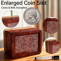 Tirelire en bois de pin artisanale non finie à faire soi-même, personnalisée, 1 lakh rs, maison en bois, tirelire pour enfants, boîte d'épargne de 100 000 roupies