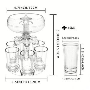 Dispensador y Soporte de Acrílico para 6 Vasos de Chupito, Diseño Clásico, para Bebidas y Vino, Venta al por Mayor - Product Image 2
