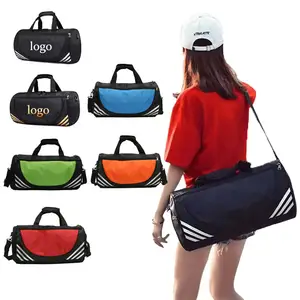 Factory price large capacity sports fitness training unisex custom print duffel travel gym bag with shoe compartment