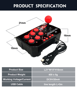 Botón de consola de videojuegos de 16 bits Pan-dora Vintage y reproductor de juegos Rocker 3D compatible con <span class=keywords><strong>2</strong></span> controladores con cable máquina de juego de Arcade - Product Image 4