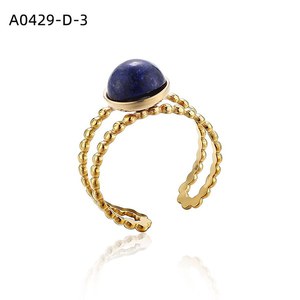 Amy Amy Fashion <b>Ring</b> <b>Gold</b> Plated Natural Stone Bezel Setting <b>Cocktail</b> <b>Ring</b> For Women Everyday Wear Trendy Jewelry A0429 - Product Image 3