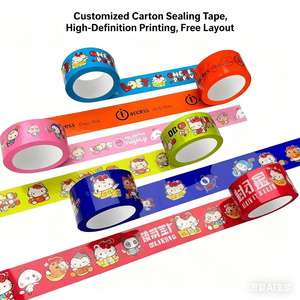 गोयसी कस्टम लोगो बोप सीलिंग टेप मजबूत चिपकने वाला ऐक्रेलिक प्री-कट फ्रेंडली वाटरप्रूफ साफ/ब्राउन मुद्रित पैकिंग टेप टेप - Product Image 3