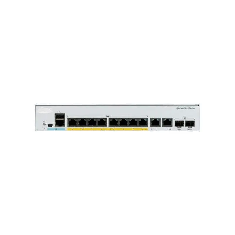 C1000-8t-2g-L Original Novo 8x 10/100/1000 Portas Ethernet 2x1g Sfp e Rj-45 Combo Switch