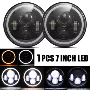 Faro LED de 7 Pulgadas, 12V, 60W, DRL H4, Aro Halo, Ojo de Ángel, 7500 Lúmenes, 6000K, para Auto y Motocicleta, para Wrangler JK JL - Product Image 4
