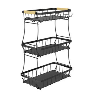 Cestino Portaoggetti da <span class=keywords><strong>Cucina</strong></span> a 3 Ripiani in Ferro, Personalizzabile con Logo, Vendita all'Ingrosso a Basso Prezzo - Product Image 1