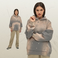 ARTIE Unisexe |   Nouvelle Collection Automne/Hiver 2026 – Sweat-shirt Streetwear 360g Brodé Effet Singe, Déchiré et Salissures d'Encre, Style Vieilli