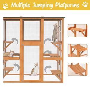 Ahşap Pet House kafes açık ahşap kedi evi su geçirmez kedi kafesi - Product Image 3