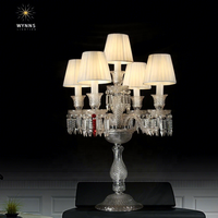 Lampe de table LED de style classique européen Zenith, lustre en cristal, lampe de bureau en verre, décoration moderne pour la maison, éclairage de bureau personnalisé, électrique