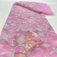 Nouvel Arrivage Tissu en Dentelle Brodé de Perles et de Paillettes Lourdes pour Robes de Mariée Élégantes et Costumes de Scène
