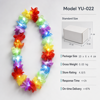 Guirlande de fleurs lumineuses LED, collier floral coloré pour fête Luau, mariage, festival, événement de plage, déguisement, décoration de fête