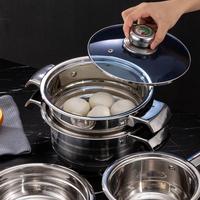 Ensemble de casseroles en acier inoxydable, cuisinière à induction, batterie de cuisine antiadhésive, vente en gros avec couvercle