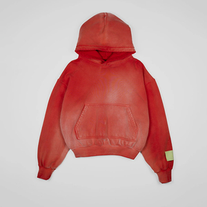 Sweat à capuche surdimensionné en coton biologique délavé à l'acide avec logo personnalisé Sweat à capuche délavé avec poche kangourou pour hommes - Product Image 6