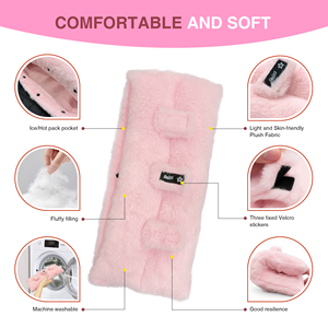 Soft Plush Car <b>Seat</b> <b>Belt</b> <b>Cushion</b> Abdomen Pressure Relief Safety <b>Belt</b> Pillow For Passenger Comfort Car Interior Accessory - Product Image 2