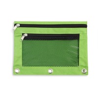 Rangement des fournitures scolaires et des ustensiles d'écriture Sac à crayons coloré créatif Pochette à crayons en tissu Oxford avec fermeture éclair pour 3 reliures à anneaux
