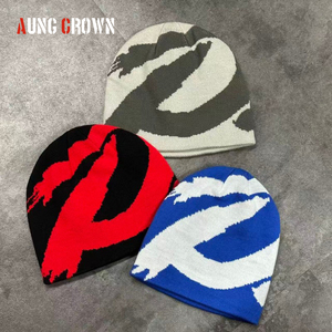 Fabricante de gorros BSCI, gorros de Cachemira de lana merino de alta calidad, gorro de calavera Jacquard, gorros de invierno tejidos, gorros con logotipo personalizado - Product Image 1