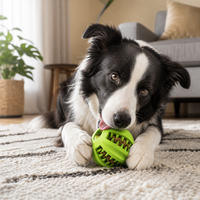 Balle distributrice de friandises pour chien interactive en caoutchouc, moderne, indestructible, résistante aux morsures, jouet à mâcher, 2 tailles disponibles