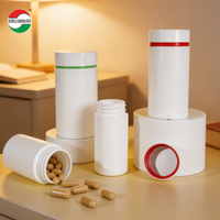 Flacon en plastique HDPE blanc pour capsules, conteneur vide pour produits de santé, flacon à médicaments