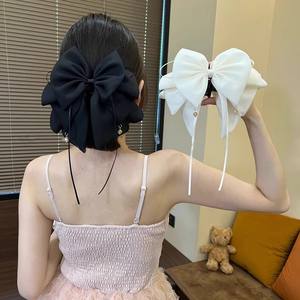 Pinza de Pelo Elegante Estilo Francés con Lazo de Satén, Pinza de Pelo Tipo Garra de Tiburón, Accesorios para el Cabello para Mujer, para Bodas y Fiestas - Product Image 1