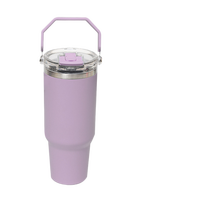Mug isotherme en acier inoxydable couleur néon 30 oz, gobelet vierge pour sublimation avec paille rabattable