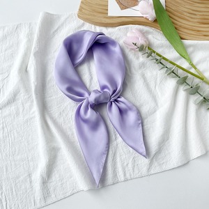 Pañuelo cuadrado pequeño de satén de color liso para mujer, pañuelo de cuello de moda, cinta para el pelo, lazo para bolso, pañuelo de satén colorido para uso diario - Product Image 6