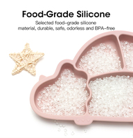 Ensemble d'alimentation pour bébé en silicone de qualité alimentaire, motif animaux de dessin animé, 5 pièces : assiette à ventouse, bol, cuillère, fourchette, tasse, 0-12 mois, sans BPA, cadeau pour nouveau-né