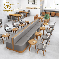 Ensemble de meubles de café et de table neufs avec cadre en bois et cuir PU, combinaison de meubles de café et de crèmerie