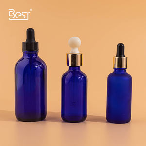 Venta al por mayor azul cobalto 15ml 30ml 60ml 120ml botella de aceite esencial de vidrio Boston con cuentagotas de plástico/aluminio - Product Image 6