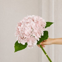 Hydrangea artificielle à toucher réel, tige unique, grande tête, réaliste, pour décoration de mariage et de maison