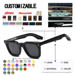 Nouveau modèle de lunettes de soleil polarisées rondes à monture complète, faites à la main, tendance, pour la conduite, avec logo OEM personnalisable, lunettes de luxe - Product Image 2