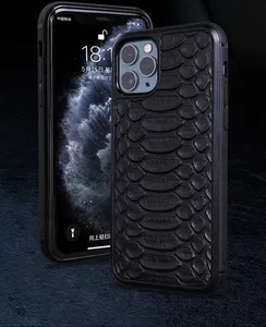Usine sur mesure luxe <span class=keywords><strong>python</strong></span> en relief peau de serpent peau de vache en cuir véritable couverture mobile pour iPhone 15 pro max coque de téléphone - Product Image 1