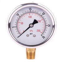 Nouveau Manomètre Hydraulique à Cadran de 2,5 Pouces en Acier Inoxydable 304 de Haute Qualité, Raccords Inclus, 0-100 psi, Garantie 1 An, Jiangsu Chine